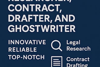 be your expert legal researcher, contract drafter, and ghostwriter