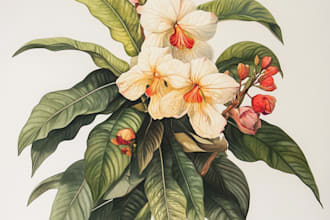 do a botanical watercolor illustration, floral drawing