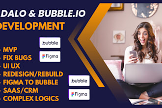 develop adalo bubble io glide buildfire website web app saas mvp mobile app