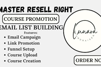 promote master resell right course, email marketing list building, sales funnel