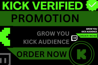 promote kick channel for verification and to gain more audience in live
