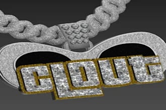 make a logo, letter or design for a chain o jewelry obj fbx fivem