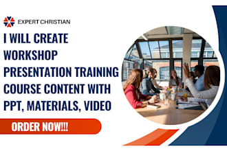 create workshop presentation training course content with PPT, materials, video