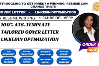 write professional ats compliant resume, cover letter that captivate recruiter