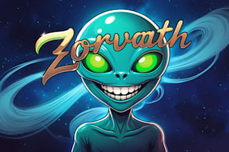 create alien mascot logo for your business only 12 hours