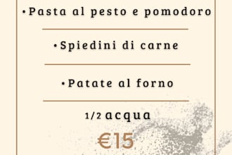 creo menu, inviti o materiali stampabili su misura