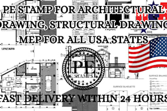 be a structural engineer, texas stamp, USA pe stamp, mep plan, city permit