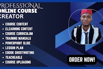 create ebook online course content curriculum outline and full lesson course