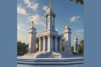 3d monument architectural and bas relief model for printing 3d mausoleum 3d tomb