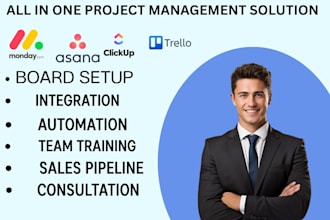 setup monday crm board monday workflow clickup trello asana notion airtable