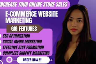 promote and advertise etsy, shopify, ebay and amazon store to boost sales