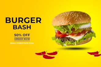 professional burger logo design for restaurant and fastfood