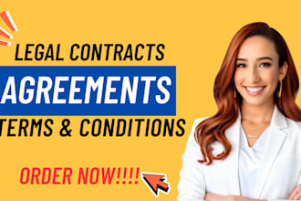 be your lawyer to draft contracts, legal agreements and legal documents
