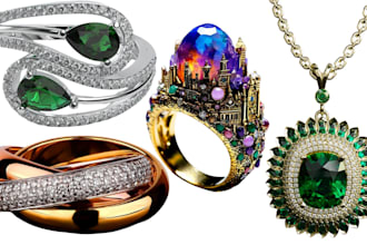 custom 3d ring, pendant design, jewelry cad model, casting in rhino for 3d print