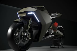 build 3d electric bike from 2d sketch,3d cruiser bike,blender car rendering,game