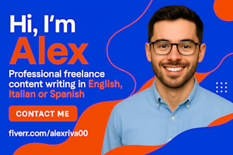 write professional content in english, italian or spanish