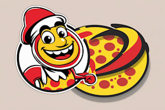 design business pizza mascot logo within 1 day