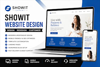 design, redesign and customize showit website or showit template, wordpress