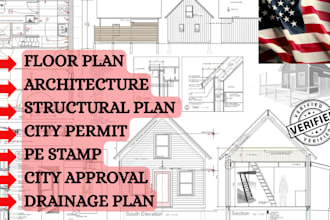 design architectural drawing for city permit, pe stamp, mep plan stamps texas ny