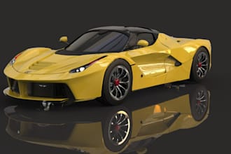 create a high quality 3d car model for games, animations or simulation concept