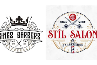 do modern barber shop, salon, retro, badge, parlor  logo design