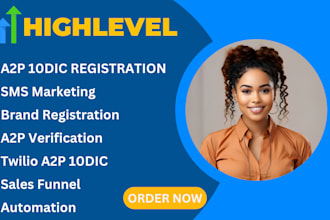 setup a2p 10dic registratin gohighlevel crm twilio sms automation funnel expert