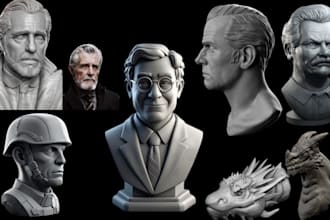 realistic 3d face sculpt 3d bust 3d face modelling full body stl for 3d printing