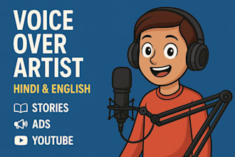 record voice overs in hindi and english for youtube or kids content