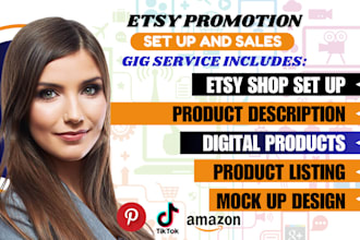 set up your etsy store and promote your book with amazon KDP and tiktok ads