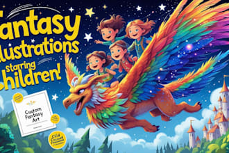 draw awesome children story book illustration and story book cover