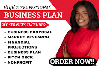 write an investor ready business plan for startup, business proposal, sba plan