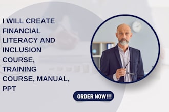 create financial literacy and inclusion course, training course, manual, PPT