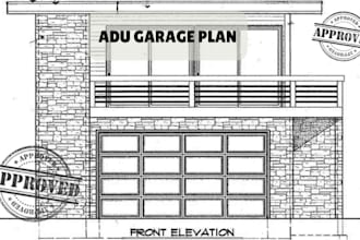 city permit blueprints architect for house plans, adu, garage, deck, patio, shed