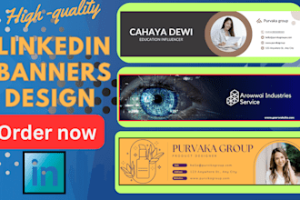 design a professional linkedin banner, cover, header