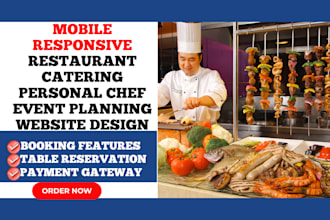 design restaurant website catering personal chef website event planner website