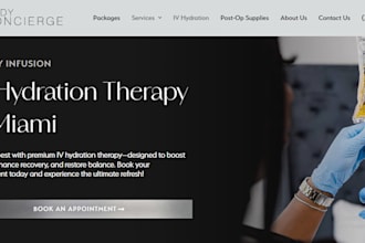 build mobile iv hydration website iv therapy website with iv drip booking