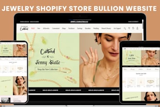 design jewelry shopify store, bullion website, gold and silver jewelry store