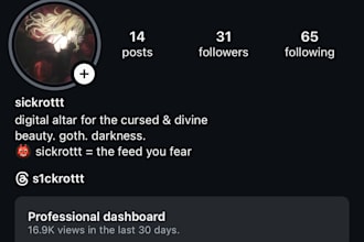promote your social brand or product on my dark aesthetic ig