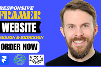 developer or create mobile framer website design, framer website, landing page