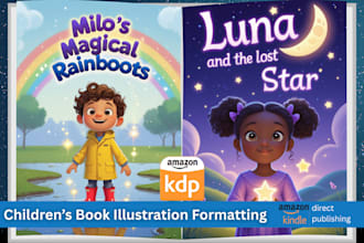 do children story book illustration formatting for amazon kindle KDP publishing