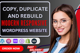 copy, duplicate and rebuild a modern responsive wordpress website