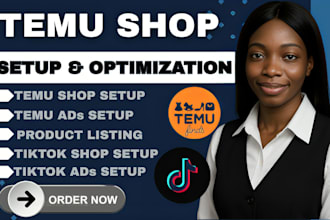 setup and optimize your temu or tiktok shop with SEO listing