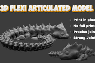 sculpt printable 3d articulated model 3d toy 3d bjd flexi model flexi toys