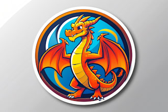 design dragon mascot logo with express delivery