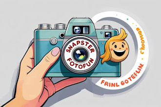 do hand camera mascot logo in my style