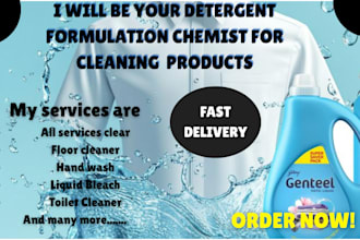 be your detergent formulations chemist for cleaning products
