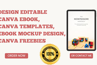 design editable canva ebook, canva templates, ebook mockup design canva freebies