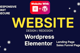 design, redesign wordpress website or landing page as elementor pro expert