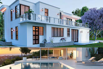 design 3d outdoor space with patio, swimming pool, pergola, gazebo, and firepit