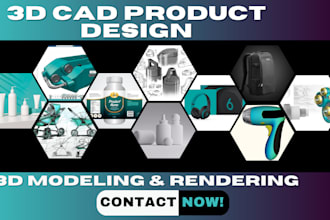 do 3d cad design, product design, 3d cad modelling and rendering on solidworks